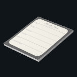 Bloc-note Planificateur hebdomadaire personnalisé dans le Bl<br><div class="desc">Un bloc-notes élégant et personnalisé en noir et blanc.</div>