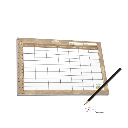 Bloc-note Planificateur hebdomadaire pour les amateurs de ca