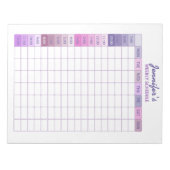 Bloc-note Planificateur hebdomadaire pratique violet et rose (Devant)