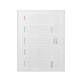 Bloc-note Planificateur hebdomadaire rétro simple (Tourné)