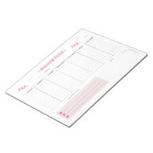Bloc-note Planificateur hebdomadaire rose mignon (Incliné)