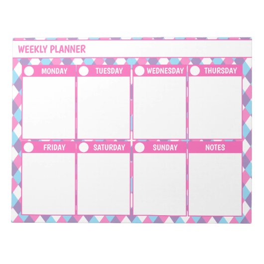 Bloc-note Planificateur hebdomadaire simple (Devant)