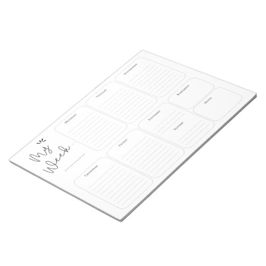 Bloc-note Planificateur hebdomadaire simple (Incliné)