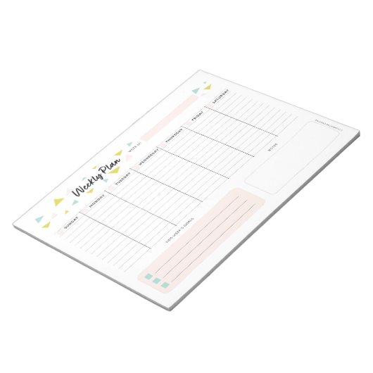 Bloc-note Planificateur hebdomadaire - Triangles modernes (Incliné)