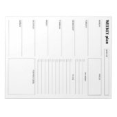 Bloc-note Planificateur Hebdomadaire Vertical Minimaliste Mo (Devant)