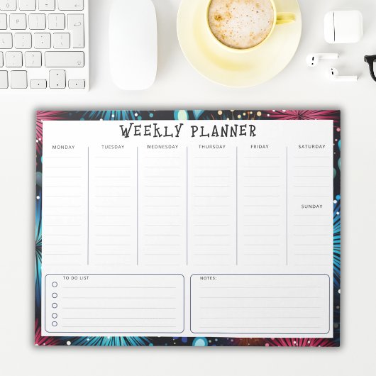 Bloc-note Planificateur hebdomadaire vertical non daté perso