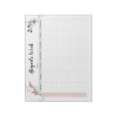 Bloc-note Planificateur horaire hebdomadaire avec dimanche D (Tourné)