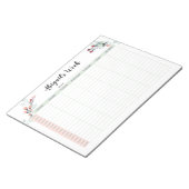 Bloc-note Planificateur horaire hebdomadaire avec dimanche D (Incliné)