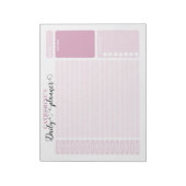 Bloc-note Planificateur horaire simple rose de 6h00 à 22h00 (Tourné)