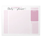 Bloc-note Planificateur horaire simple rose de 6h00 à 22h00 (Devant)