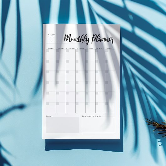 Bloc-note Planificateur mensuel