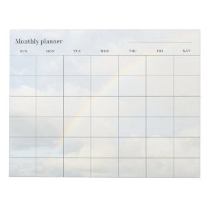 Bloc-note Planificateur mensuel ciel minimaliste, titre pers