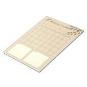 Bloc-note planificateur mensuel feuille brun (Incliné)