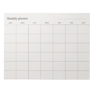 Bloc-note Planificateur mensuel minimaliste, titre personnal