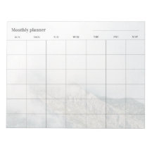 Planificateur mensuel montagne minimaliste, titre