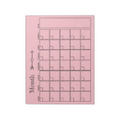 Bloc-note Planificateur mensuel rose (Tourné)