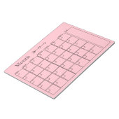 Bloc-note Planificateur mensuel rose (Incliné)