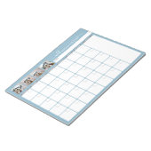 Bloc-note Planificateur mensuel - script moderne et photo bl (Incliné)