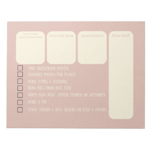 Bloc-note Planificateur pour petites entreprises, rose et cr