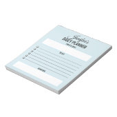 Bloc-note Planificateur quotidien à faire Script Blush bleu (Tourné)