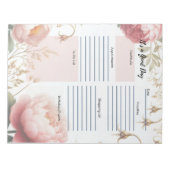 Bloc-note Planificateur quotidien avec bordure florale de pi (Devant)