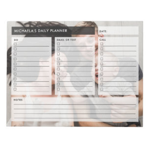 Bloc-note Planificateur quotidien avec photo personnalisée e