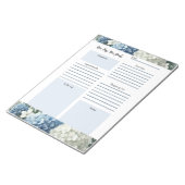 Bloc-note Planificateur quotidien blanc bleu floral  (Incliné)