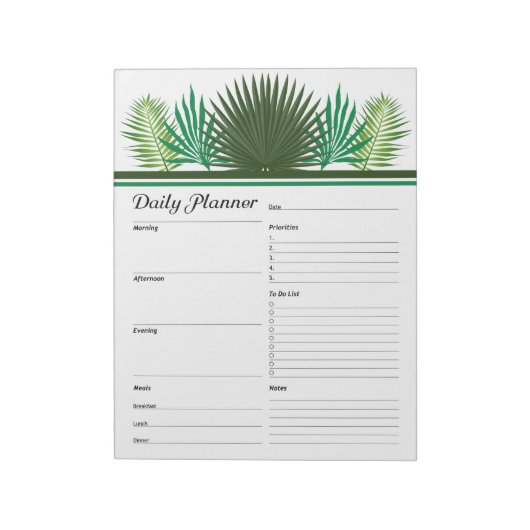 Bloc-note Planificateur quotidien botanique moderne (Tourné)