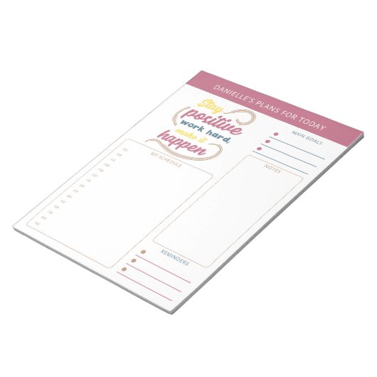 Bloc-note Planificateur quotidien Citation Objectifs Notes e (Incliné)