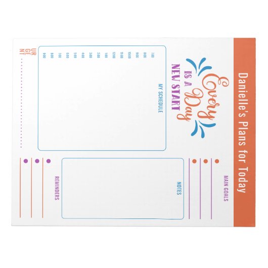 Bloc-note Planificateur quotidien Citation quotidienne Objec (Devant)