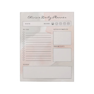 Bloc-note Planificateur quotidien minimaliste marron et beig