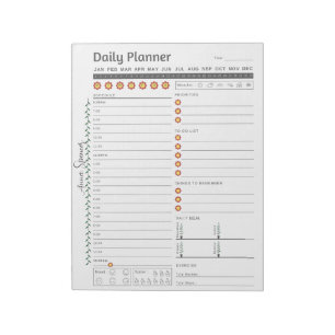 Bloc-note Planificateur quotidien minimaliste - Nom personna