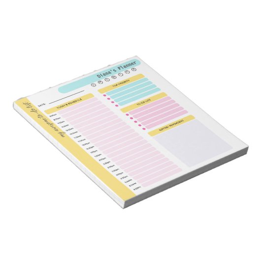 Bloc-note Planificateur quotidien moderne calendrier notes e (Incliné)