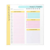 Bloc-note Planificateur quotidien moderne calendrier notes e (Devant)