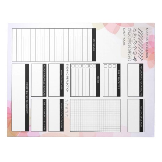 Bloc-note Planificateur quotidien non daté (Devant)