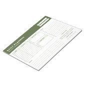 Bloc-note Planificateur quotidien non daté vert et blanc Lis (Incliné)