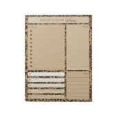 Bloc-note Planificateur quotidien Notes d'impression léopard (Tourné)