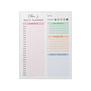 Bloc-note Planificateur quotidien personnalisé minimaliste c