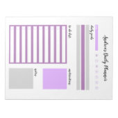Bloc-note Planificateur quotidien personnalisé violet gris (Devant)