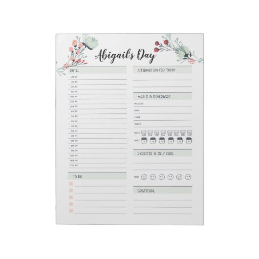 Bloc-note Planificateur quotidien pour heures Blocage de 6 h (Tourné)