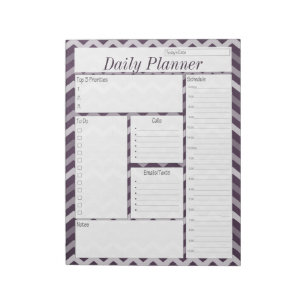 Bloc-note Planificateur quotidien Purple Chevron