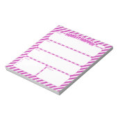Bloc-note Planificateur quotidien rayé rose Make It Happen (Tourné)