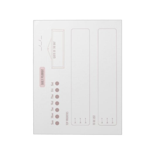 Bloc-note Planificateur quotidien simple (Tourné)