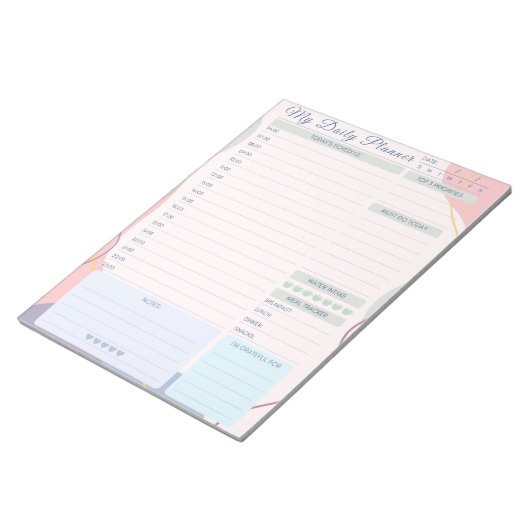 Bloc-note Planificateur Quotidien Simple Élégant Multicolore (Incliné)