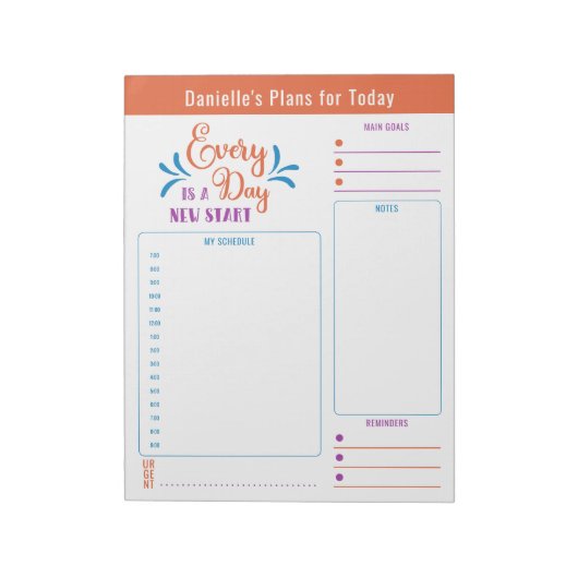 Bloc-note Planificateur quotidien Tous les jours Devis Objec (Tourné)