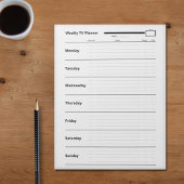 Bloc-note Planificateur TV hebdomadaire