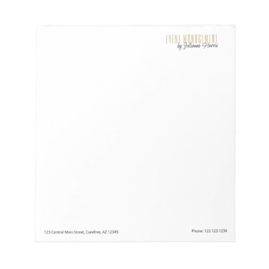 Bloc-note Planification des événements métiers de marque (Devant)