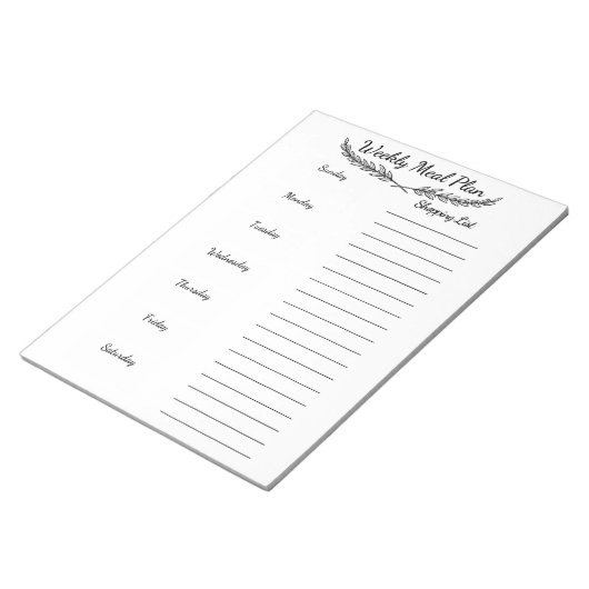 Bloc-note Planification des repas (Incliné)