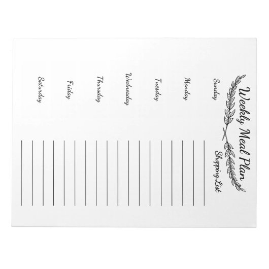 Bloc-note Planification des repas (Devant)