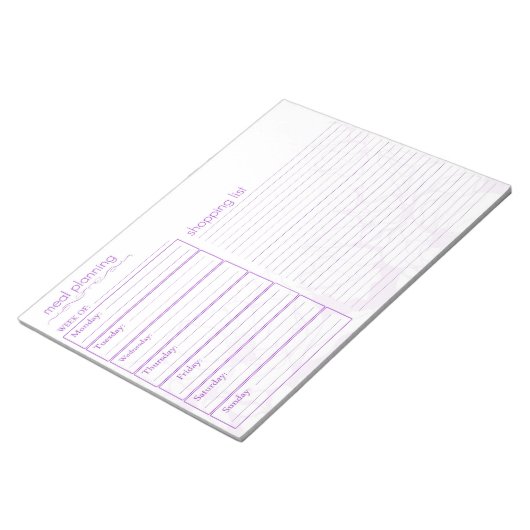 Bloc-note Planification des repas (Incliné)